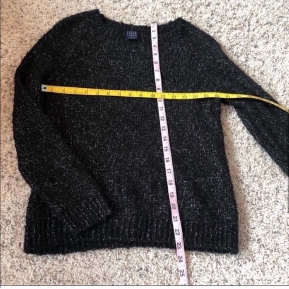 GAP soft wool bouclé boat neck black sweater xs - Picture 4 of 8